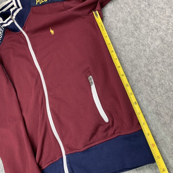 Polo Ralph Lauren Men's Logo Graphic Track Jacket Burgundy Full Zip - Size L - Picture 9 of 14